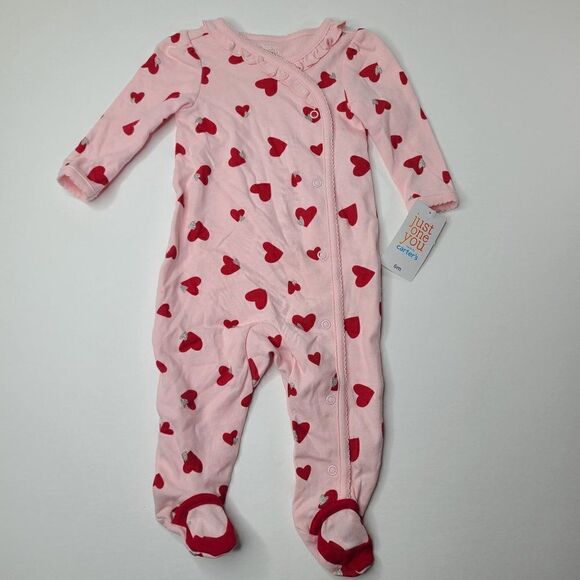 Baby Girls Heart Sleep N' Play Carters 6M NEW - Picture 1 of 2
